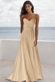 Strapless A Line Ruched Burgundy Formal Dress