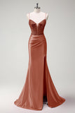 Black Mermaid Beaded Corset Satin Long Prom Dress with Slit