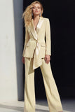 Pink Slim Fit Peaked Lapel 2 Piece Women Suits