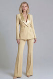Shawl Lapel Green 2 Piece Classic Women Suits