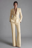 Pink Peaked Lapel 2 Piece Slim Fit Women Suits