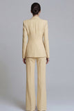 Pink Peaked Lapel 2 Piece Slim Fit Women Suits