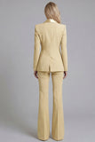 Shawl Lapel 2 Piece Grey Green Slim Fit Women Suits