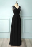Burgundy V Neck Lace A Line Long Formal Dress
