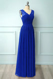 Burgundy V Neck Lace A Line Long Formal Dress