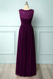 Burgundy V Neck Lace A Line Long Formal Dress
