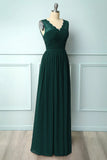 Burgundy V Neck Lace A Line Long Formal Dress