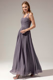 Burgundy V Neck Lace A Line Long Formal Dress