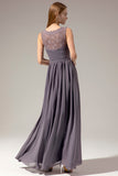 Burgundy V Neck Lace A Line Long Formal Dress