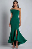 Navy One Shoulder Formal Dress with Slit