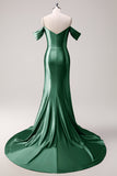 Glitter Blush Mermaid Cold Shoulder Beaded Long Prom Dress