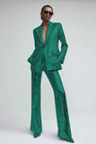 Pink 2-Piece Notched Lapel Women Prom Suits With Sequins