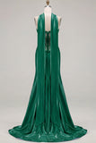 Mermaid Blue Corset Sweetheart Convertible Satin Long Prom Dress with Streamer