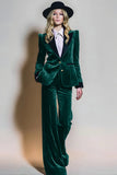 Velvet Burgundy 2 Piece Single Breasted Peak Lapel Prom Suits