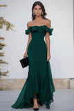 Black Off the Shoulder Long Formal Dress