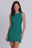 Ivory Bodycon Bateau Neck Ruched Graduation Dress