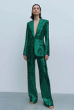 Gold Peak Lapel Sequined 2-Piece Women Prom Suits