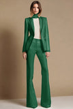 White 2-Piece Peak Lapel Prom Suits With Beading