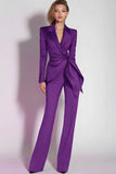 Dark Purple 2-Piece Slim Fit Women Suits