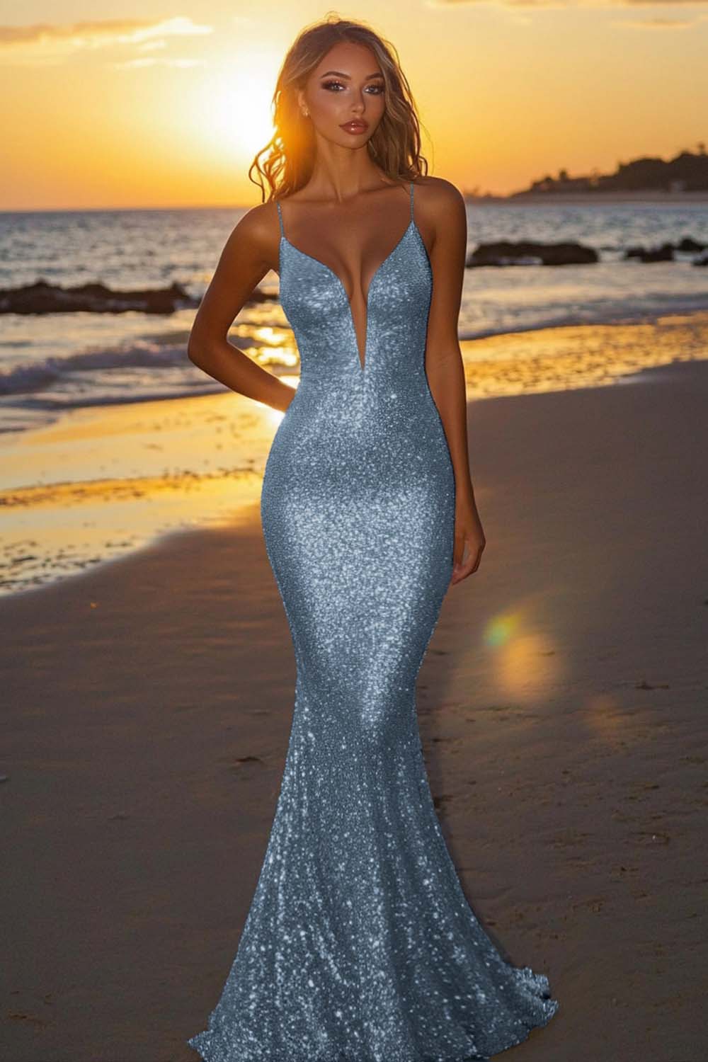 WEDTREND Women Sparkly Silver Formal Dress Backless Mermaid Spaghetti Straps Sequined Long Gala Dress Wedtrend UK WEDTREND Women Sparkly Silver Formal Dress Backless Mermaid Spaghetti Straps Sequined Long Gala Dress Wedtrend UK