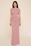 Plum Mermaid Ruched One Shoulder Long Formal Dress