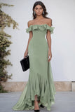 Black Off the Shoulder Long Formal Dress