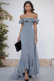 Black Off the Shoulder Long Formal Dress