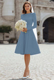 Ivory A-Line Long Sleeve Engagement Dress