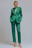 Orange 2 Piece Notched Lapel Single Buckle Women Suits