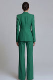 Pink Peaked Lapel 2 Piece Slim Fit Women Suits