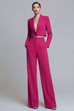 2 Piece Dark Green Peaked Lapel Women Suits