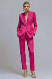 Orange 2 Piece Notched Lapel Single Buckle Women Suits