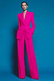 2-Piece Red Notched Lapel Women Suits