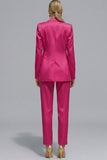 Orange 2 Piece Notched Lapel Single Buckle Women Suits