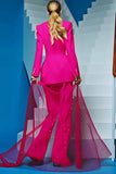 2-Piece Red Notched Lapel Women Suits