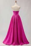 Golden A Line Corset Sweetheart Long Prom Dress