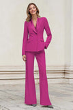Silver Peak Lapel Double Breasted 2-Piece Women Suits