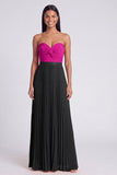 Colour-Block Pink and Orange Sweetheart Formal Dress