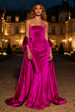Strapless Silver Velvet Mermaid Evening Dress with Shawl