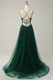 Light Purple Spaghetti Straps A Line Long Prom Dress with Lace Up Back