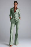 Kahki Peaked Lapel 2 Piece Single Breasted Women Suits