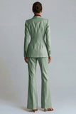 Kahki Peaked Lapel 2 Piece Single Breasted Women Suits