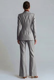 Kahki Peaked Lapel 2 Piece Single Breasted Women Suits