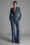 Pink Peaked Lapel 2 Piece Slim Fit Women Suits
