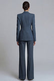 Pink Peaked Lapel 2 Piece Slim Fit Women Suits