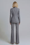 Shawl Lapel Green 2 Piece Classic Women Suits