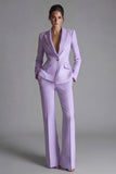 Pink Peaked Lapel 2 Piece Slim Fit Women Suits