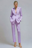 Orange 2 Piece Notched Lapel Single Buckle Women Suits
