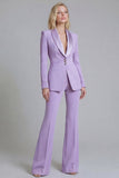 Shawl Lapel 2 Piece Grey Green Slim Fit Women Suits