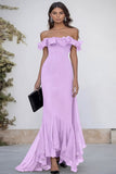 Black Off the Shoulder Long Formal Dress